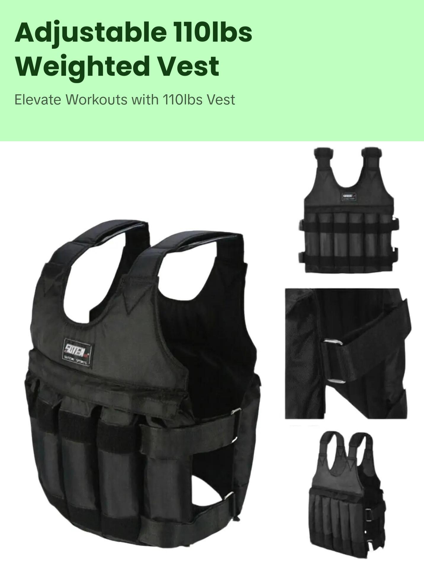 Weight Training Exercise Weighted Vest Fitness Training Workout Sport 110lbs Weighted Adjustable