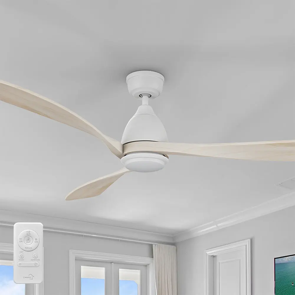 Nephele Solid Wood Ceiling Fan with LED Light and Remote 60 inch