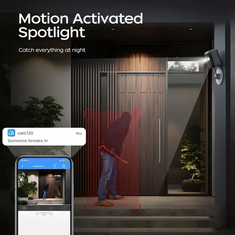 【Free Power Supply】JOOAN WiFi MINI 1080P FHD Camera Indoor And Outdoor Waterproof Security Surveillance, 1 Year Warranty, Can Still Monitor Without Network, Suitable For Home And Outdoor Use, Color Night Vision, With Spotlight And Two-Way Audio, Alexa 【Free Power Supply】JOOAN WiFi MINI 1080P FHD Camera Indoor And Outdoor Waterproof Security Surveillance, 1 Year Warranty, Can Still Monitor Without Network, Suitable For Home And Outdoor Use, Color Night Vision, With Spotlight And Two-Way Audio, Alexa
