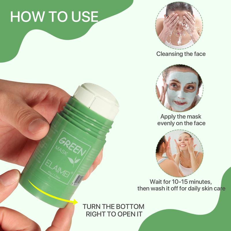 Eaimei 3PCS Green Tea Deep Cleansing Mask for Face, Moisturizing,Reduce Blackheads for All Skin Types, Oil Control for Women and Men Skincare  Comfort