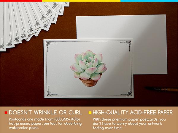 MEEDEN Blank Watercolor Paper Postcards: 4"X6" 140lb/300gsm Travel Water Color Post Cards - 10 Sheets 100% Cotton Art Painting Paper for DIY Mailing Invitations Greeting
