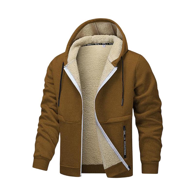 2PCS - Autumn And Winter Men's Simple Solid Color Hoodie, Drawstring Hooded Cardigan Coat, Men's Winter Clothing, Autumn And Winter Sports Outdoor Wear 2PCS - Autumn And Winter Men's Simple Solid Color Hoodie, Drawstring Hooded Cardigan Coat, Men's Winter Clothing, Autumn And Winter Sports Outdoor Wear