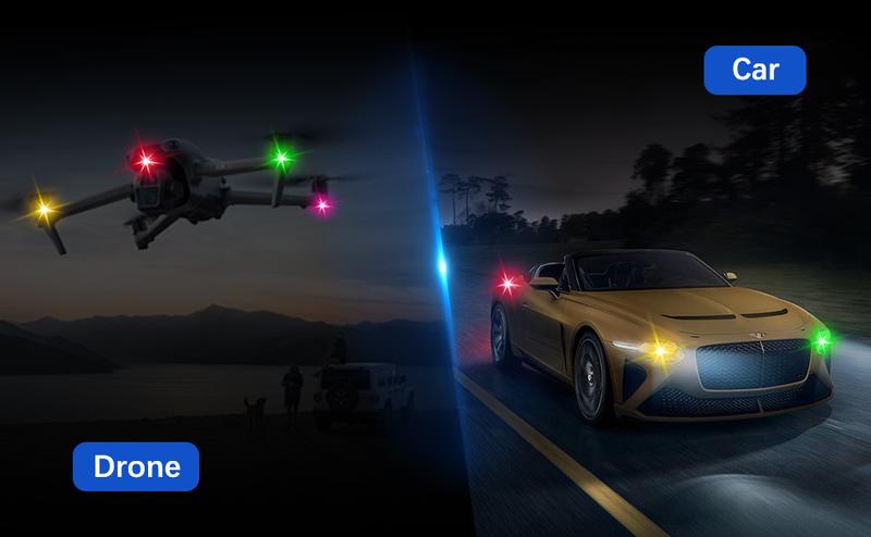 6PCS Wireless LED Lights for Car with Remote Control, High Brightness Wireless LED Strobe Light USB Charge IP65 Waterproof Anti-Collision for Car Motorcycle Aircraft Bike