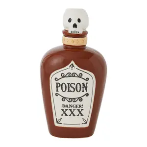Ceramic Poison Potion Bottle Halloween Candle Holder Decor