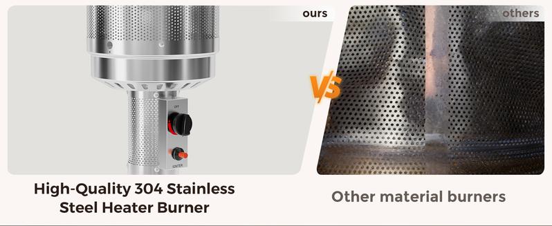 【2 packages shipping】Patio heater, 50,000 BTU Propane Outdoor Heater with Round Table, Premium 304 Stainless Steel Burner, Triple Protection System，2 in 1 Patio Heater for Outdoor Use, Residential & Commercial Use