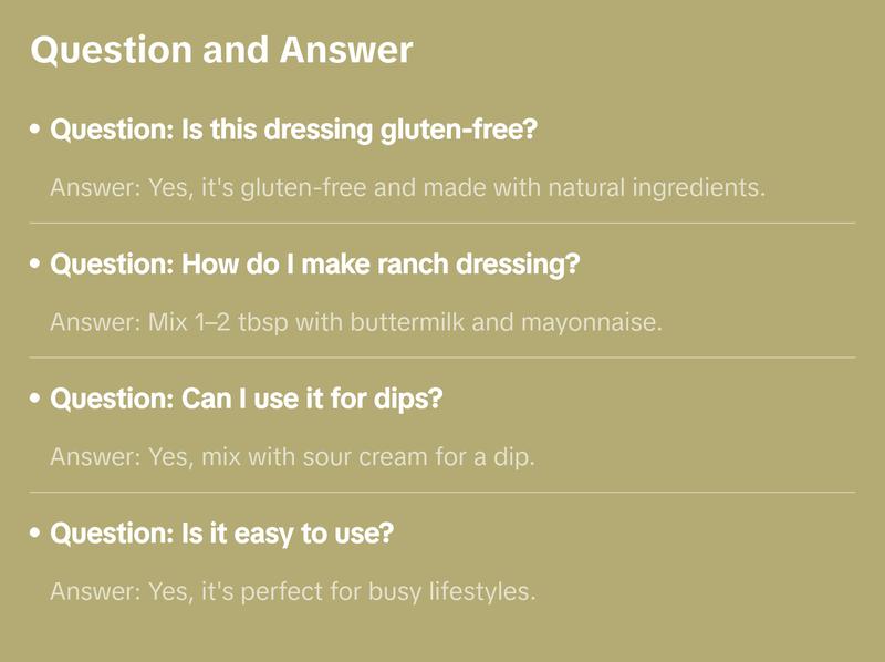 Ranch Seasoning Dressing & Dip Mix