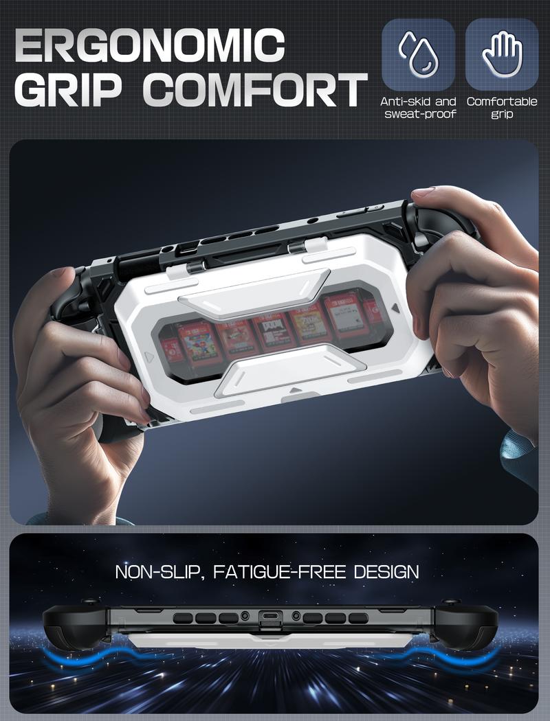 Mumba Dockable for Nintendo Switch 2 Case with Flip Stand, [Titan] Ergonomic Switch 2 Grip Protective Cover Holds 5 Game Cards & 2 TF Cards TPU Accessories and Quick-Release Joy-Con Design