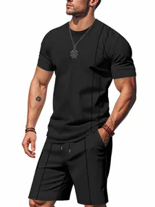 Men's Full Size Round Neck Short Sleeve Top and Shorts Set
