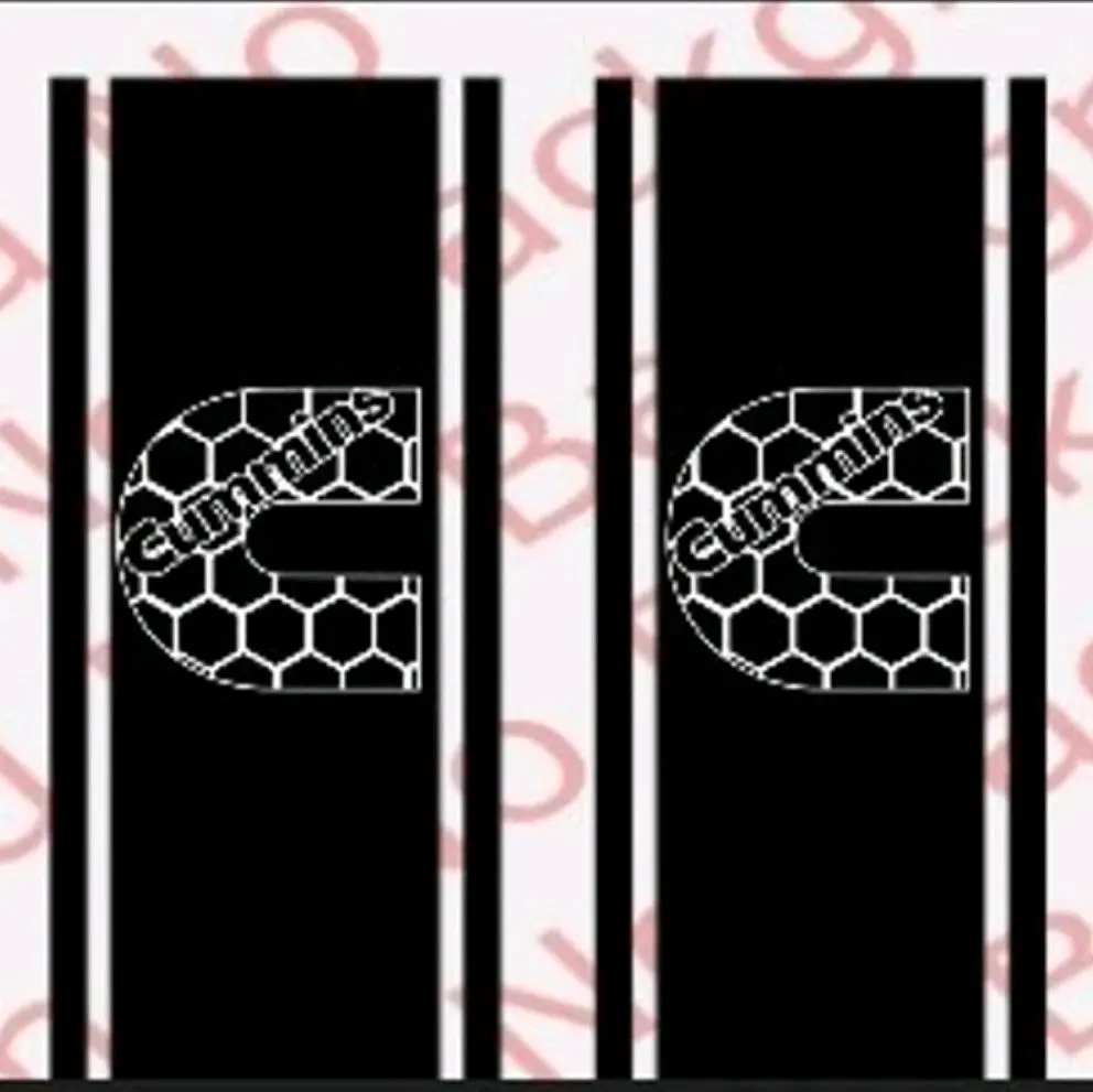 Cummins Honeycomb Bedside Decal, 10"x46", set of 2 vinyl window decal