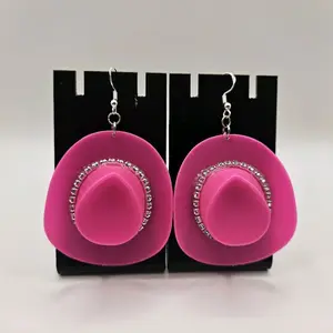 Pretty in Pink Hat Earrings