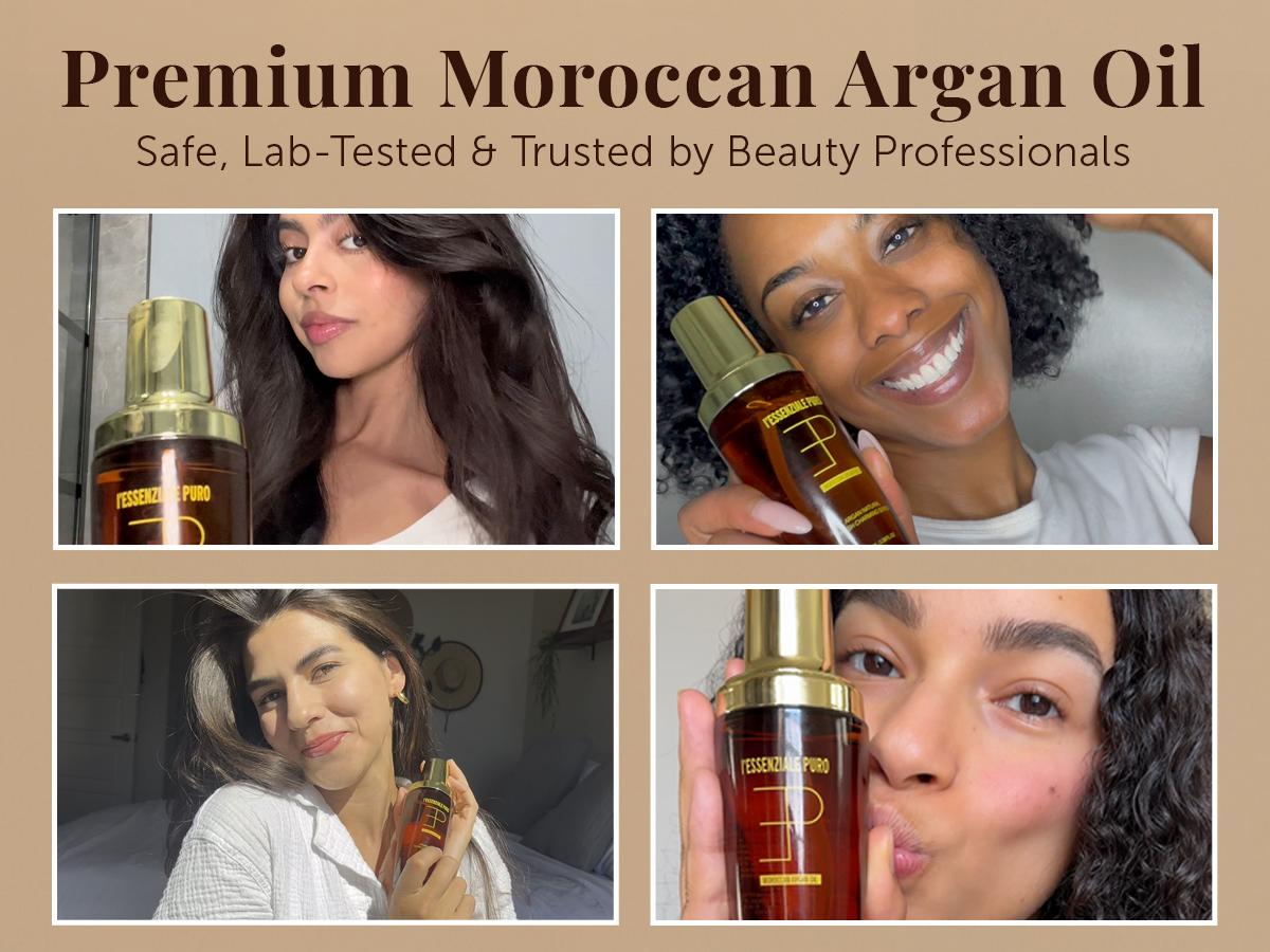 LEPURO Dubai Premium Elixir - Moroccan Argan Oil for Silky Hair & Skin - Lightweight Hydrating Hair Oil & Body Serum - Cosmetics Imported From Dubai - Boosts Shine, Smooths Frizz, Moisturizes Skin - Hair Treatment Oil For Women & Men, 100mL (3.38 Fl Oz)