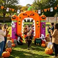 SHareconn Giant 10FT Inflatable Pumpkin and 5FT Pop-up Cat Halloween Decoration, LED-Lit Blow-Up Pumpkin with Durable Tarpaulin, Indoor Outdoor Lawn Yard Front Porch Decor