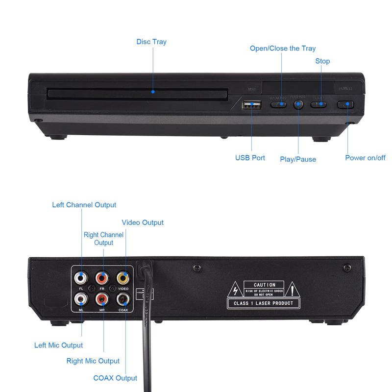 DVD-225 Home DVD Player DVD CD Disc Player Digital Multimedia Player AV Output with Remote Control