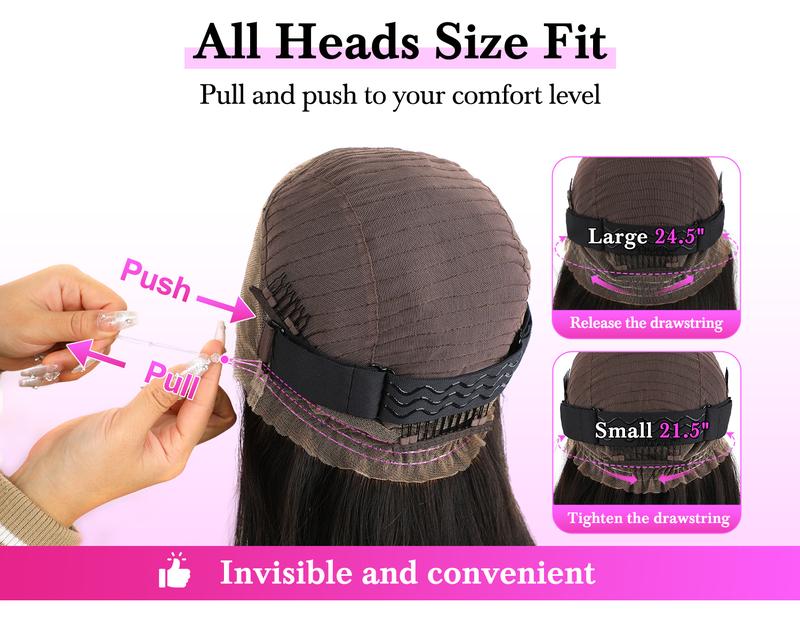 Vshow Kinky Straight 360 Glueless Human Wigs 180% Density Pre-cut HD Lace Wear Go Wigs With Drawstring For Black Women Vshow Kinky Straight 360 Glueless Human Wigs 180% Density Pre-cut HD Lace Wear Go Wigs With Drawstring For Black Women