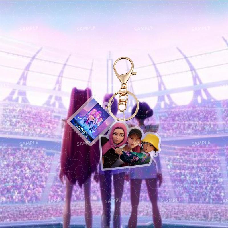 Cartoon Korean Pop Demon Hunters Tiger Huntrix Saja Boys Anime Pendant Keychains Holder Car Key Ring Mobile Phone Bag Hanging Cute Kawaii