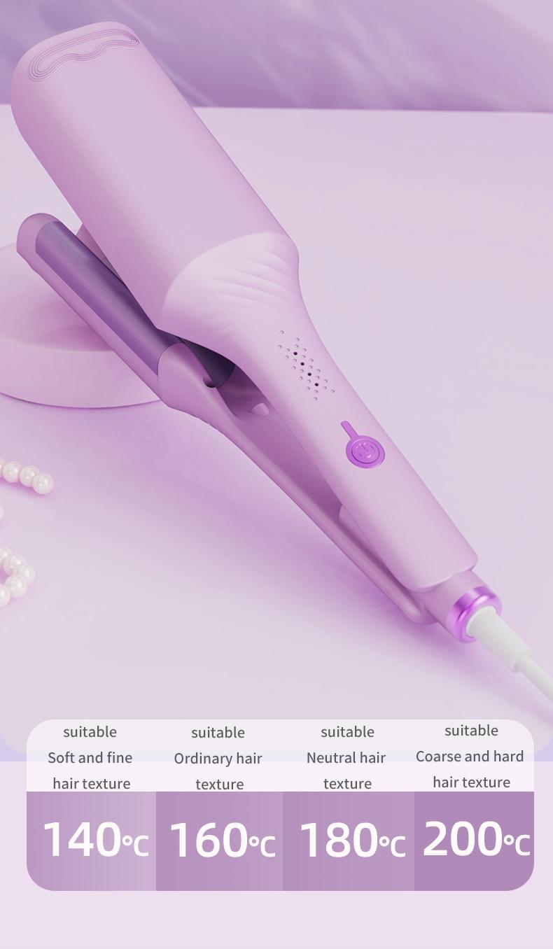 French Curling lron 1.4 Inch Heat-Proof lonicCeramic Double Barrel Auto-Off Protection Smooth PinkSalon Style Tool for All Hair Types Christmas Gift