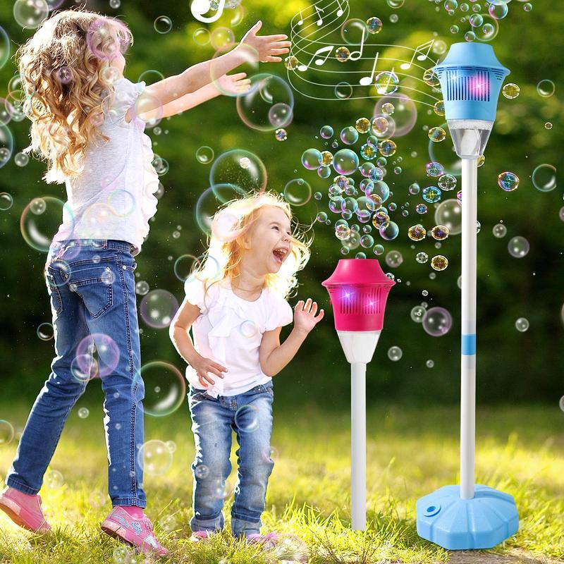 SEESE Bubble Maker For Kids - Adjustable Height Stand, Auto Blaster with Music, Perfect for Backyard,FunIdeal for Outdoor Parties Holiday gifts
