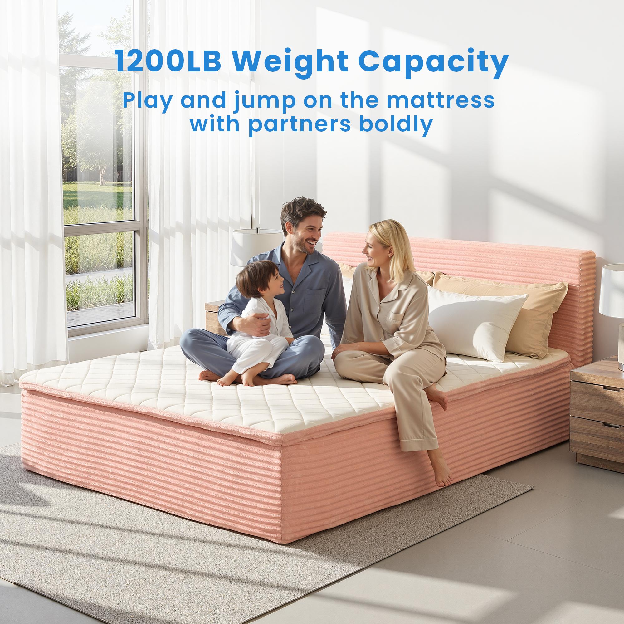 Ovios Queen Size Memory Foam Mattress with Removable Headboard, 17" Sofa Bed Full Mattress, Individually Pocketed Springs, Pressure Relief, Motion Isolation, Provides Support, CertiPUR-US Certified