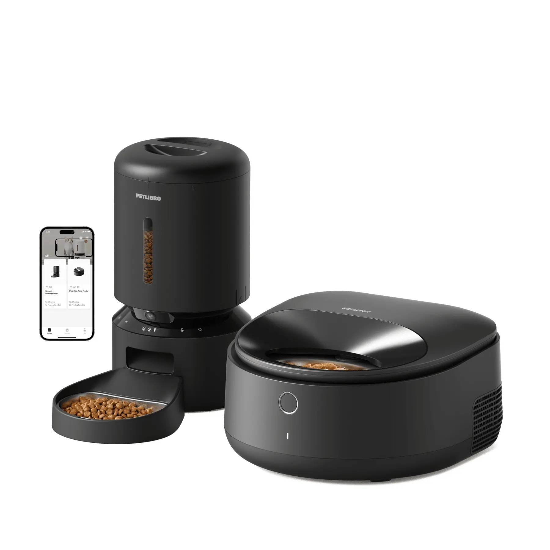 Wet Food Feeder & Smart Camera Feeder-Black