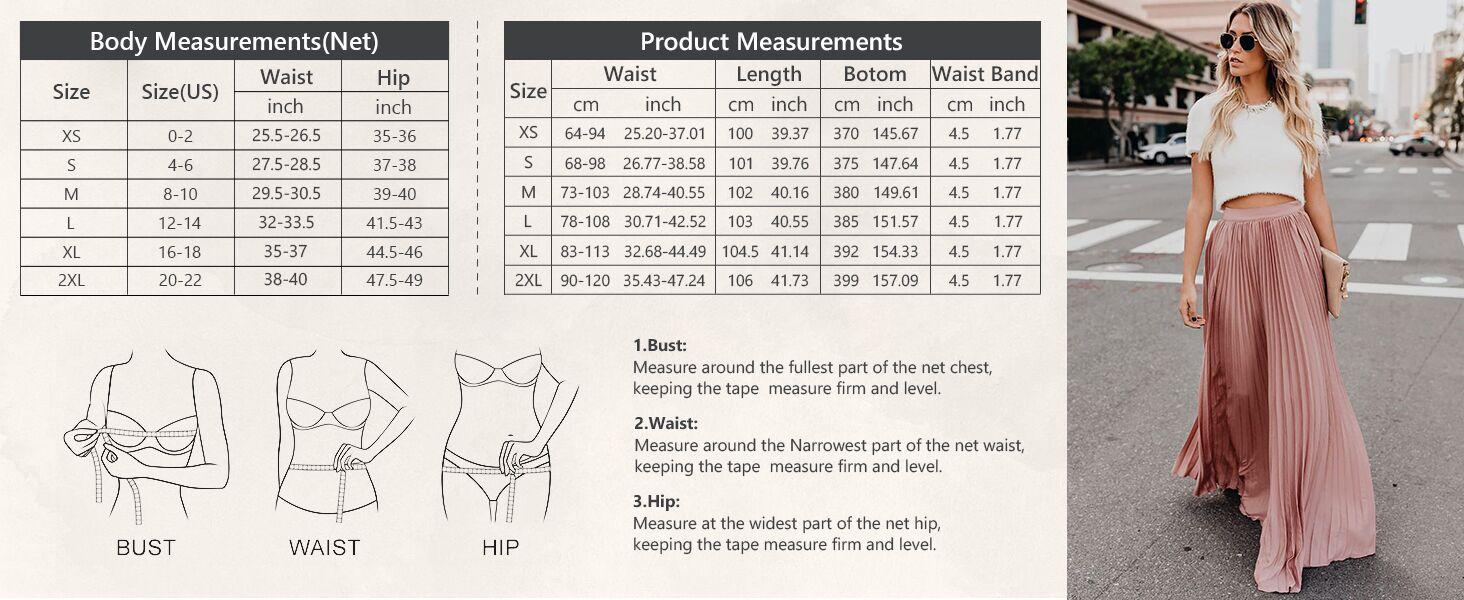 Ebossy Women's High Waist Flowy Pleated Chiffon Maxi Skirt - Casual Loose Fitted, Elastic Waist, Summer Fall Winter Wear, Basic Minimalist Design Womenswear