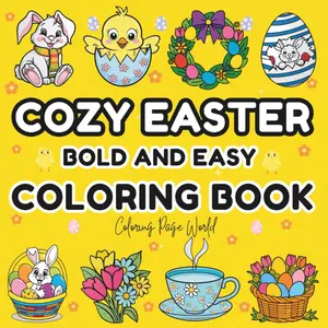 Cozy Easter Coloring Book: 50 Bold and Easy Easter-Themed Designs for a Fun, Relaxing, and Stress-Free Coloring Experience for Kids, Adults, and Seniors (Bold & Easy Coloring Books Series), Paperback