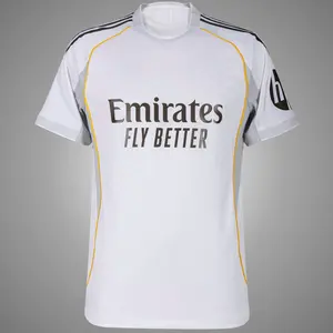 25/26 White RMA Home Soccer Shirt, RMA White Color 25/26 Home Edition Short Sleeve Soccer Shirt