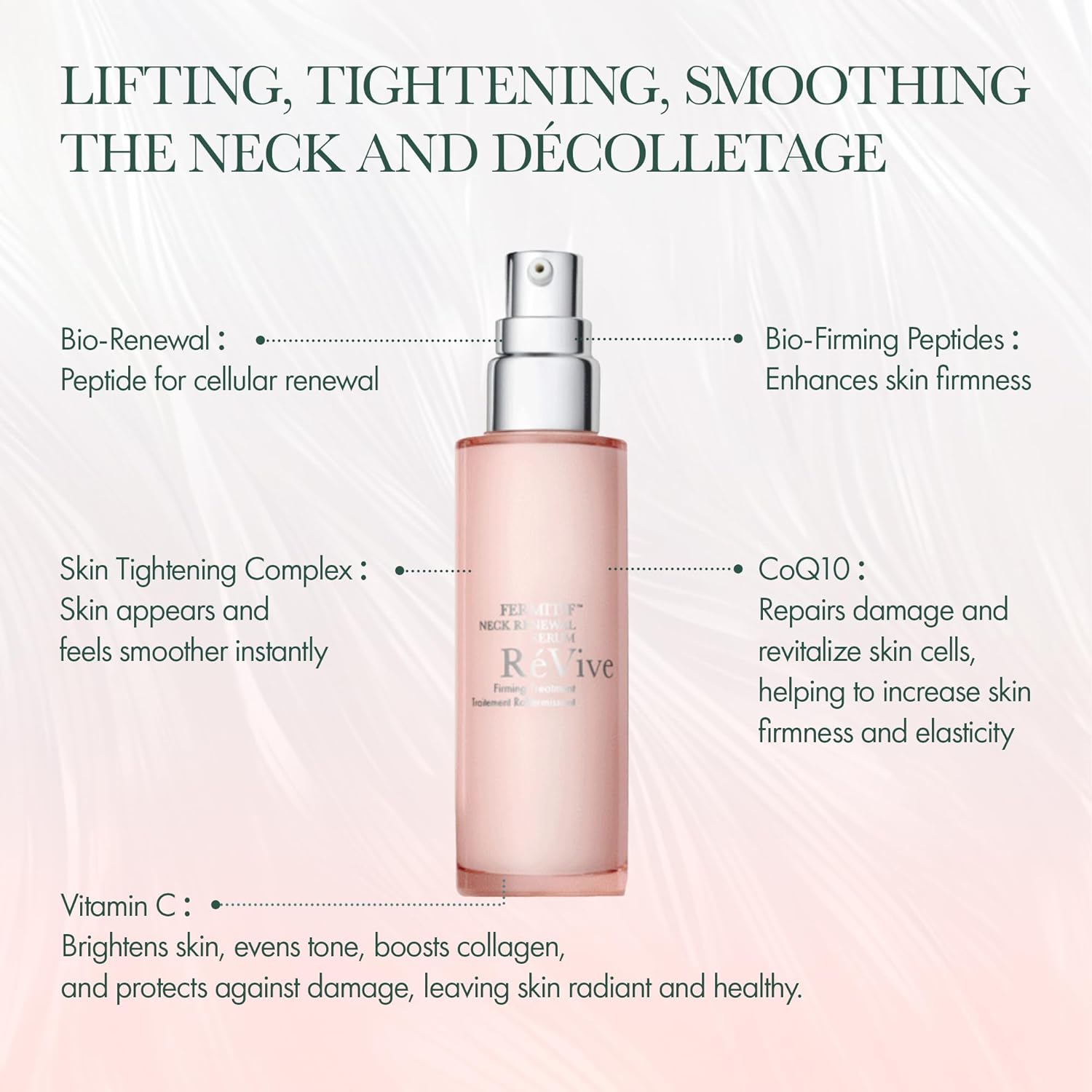 【Spring Glow Up】RéVive Fermitif Neck Renewal Serum / Firming Treatment - Restores Skin's Elasticity, Smooth Fine Lines & Boost Collagen - Enriched with Signature Bio-Renewal & Bio-Firming Peptides, Includes Dual Ended Applicator Brush (50 ml/1.7 oz)