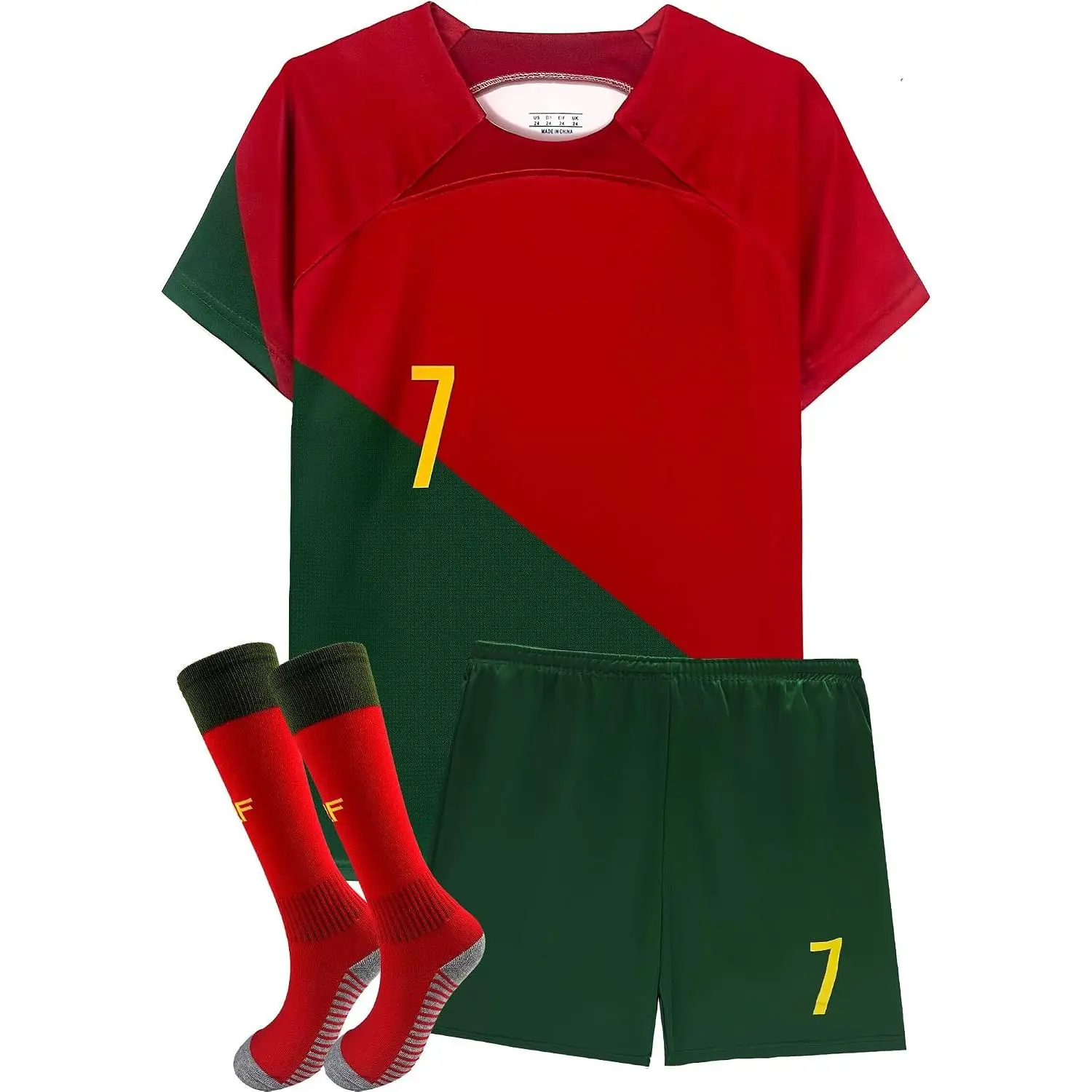 Soccer Jersey Kids Uniform Set for Youth Boys Girls Training Kit Ages 3-13