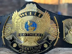 DUAL Winged Eagle Championship Wrestling Replica Title Belt Brass 2MM