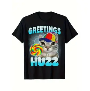 Where Is The Huzz Funny Cat Meme Humor Sarcastic T-Shirt Crewneck Classic Design
