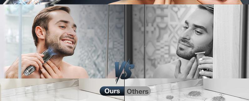 Vacuum Beard Shaver for Men,Built-in Vacuum Trimmer for Mustache, Sideburns, Facial Hair, Rechargeable, IPX6 Waterproof, 2 Comb, Comfort face 2in1 Electric Razor rechargeable men 2025 ornament