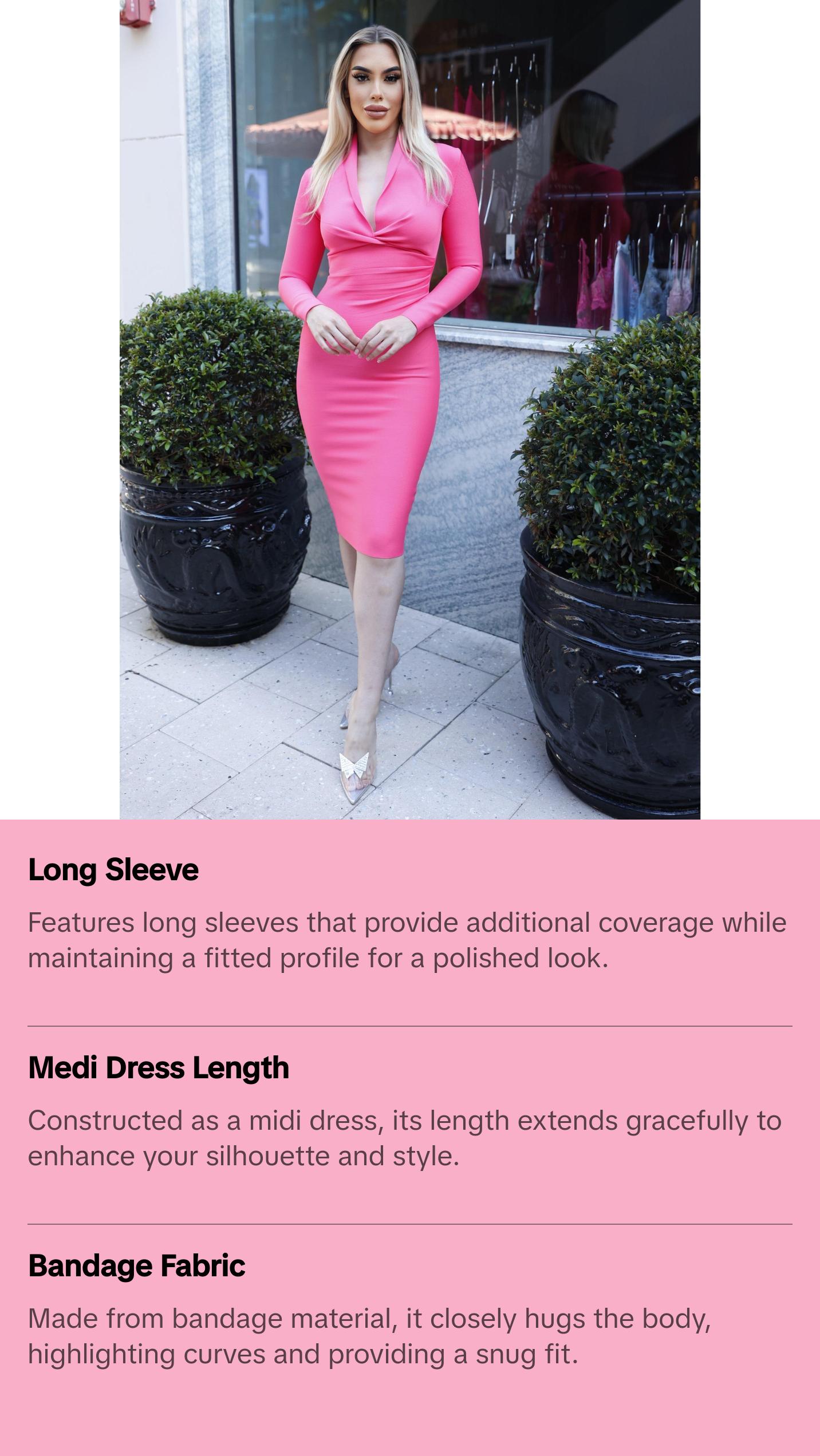 open lace back dress Pink Floral Long Sleeve Midi Dress Grey Pink / M main image 1
