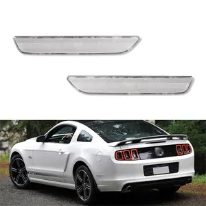 2PCS Clear Lens Rear Bumper Side Marker Lights Housing Kit For Ford Mustang 2010 2011 2012 2013  2014 Replace OEM # AR3Z-15A201-A, AR3Z-15A201-B