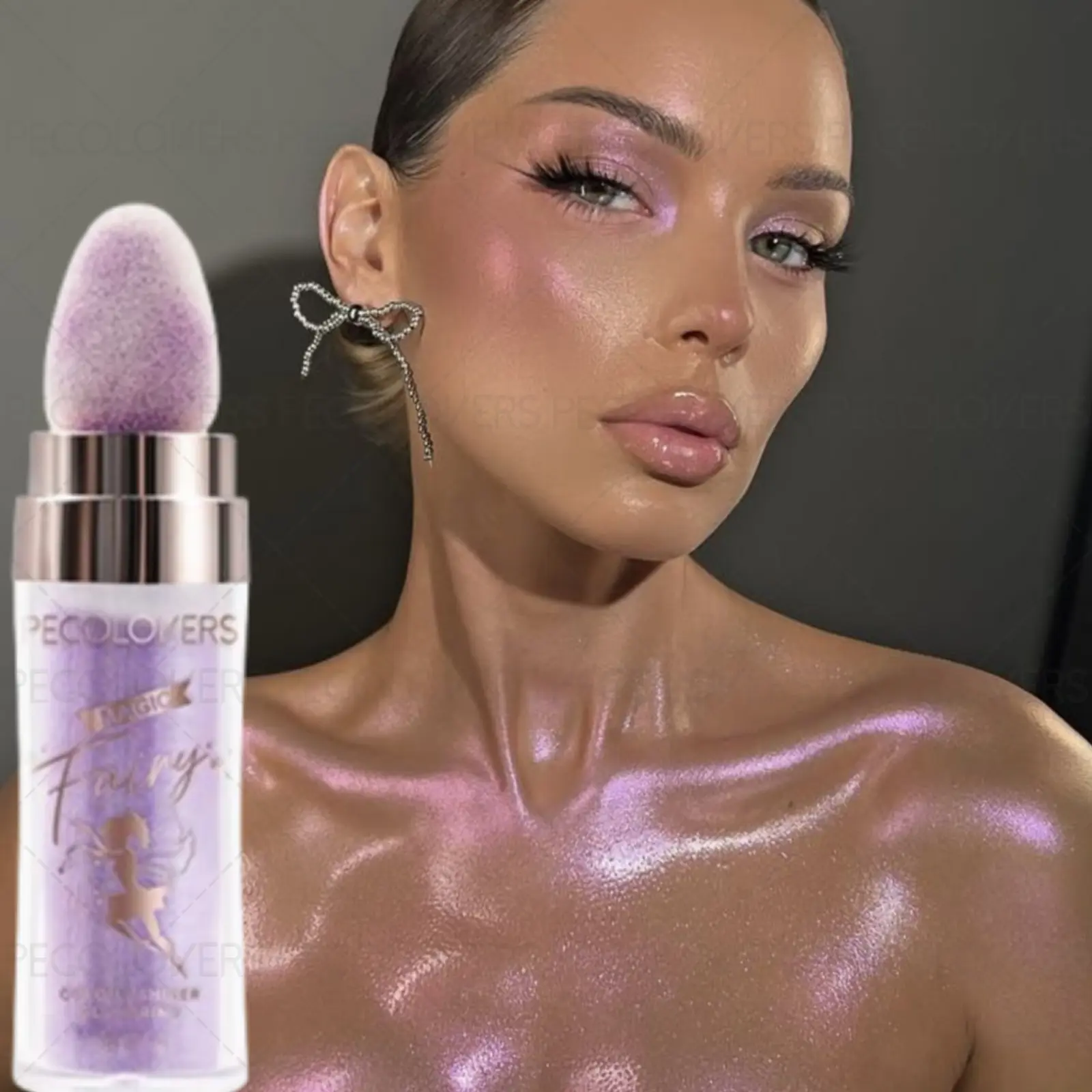 1 pc Pearlescent Fine Glitter Fluorescent Powder, Long-Lasting Waterproof Shimmer for Full Body, Face and Hair, Christmas Party Body Glitter