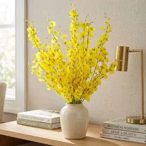 Artificial Orchids Flowers(10/20pcs/set), Dried Silk Orchids, Fake Orchids Flowers Silk Faux Dancing Orchids Bouquet for DIY Indoor Outdoor Wedding Party Home Kitchen Office Decoration