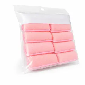 Pink foam hair rollers