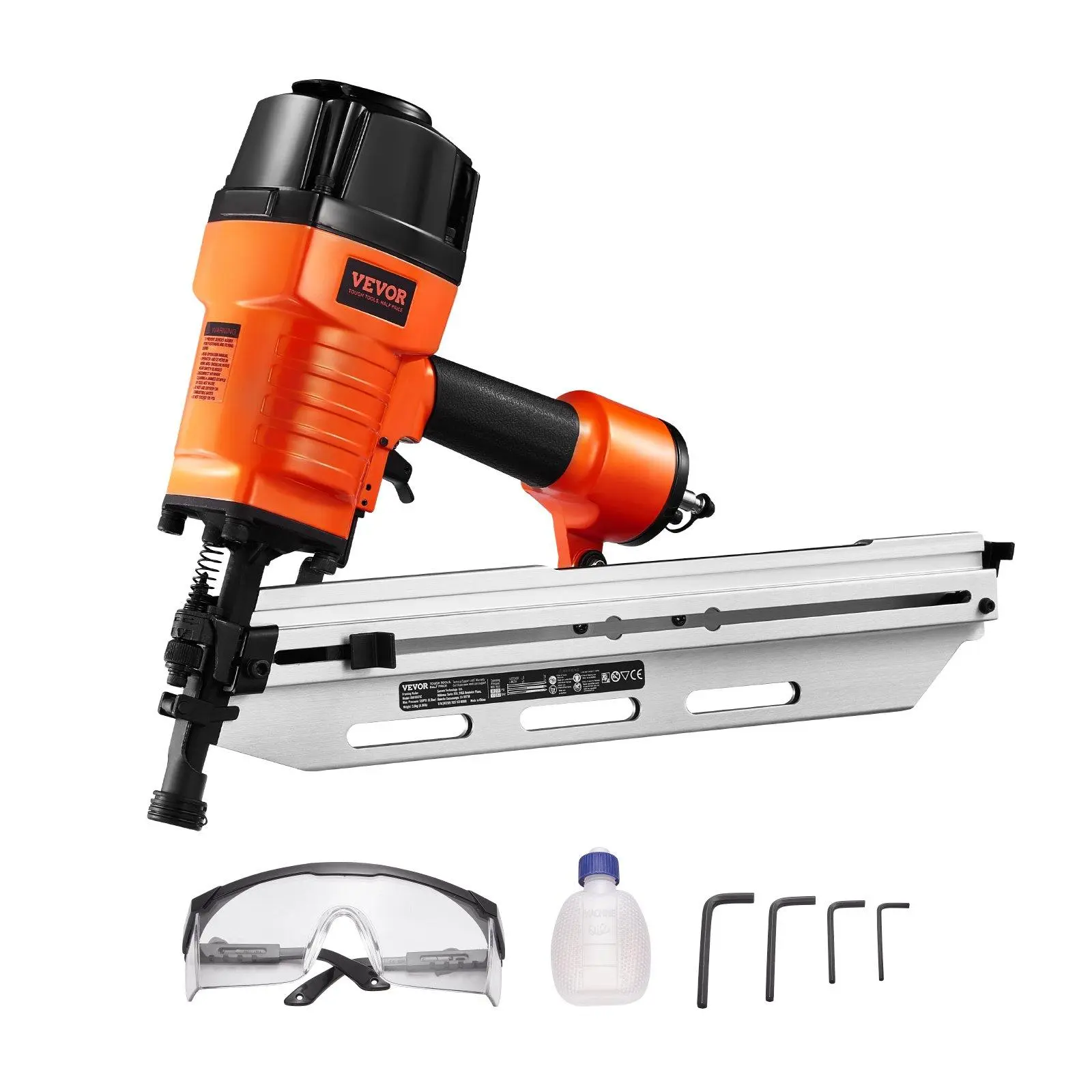 【Summerfinds】Framing Nailer 2" to 3-1/2" 21° Full Round Head Pneumatic Nail Gun 80-120 PSI