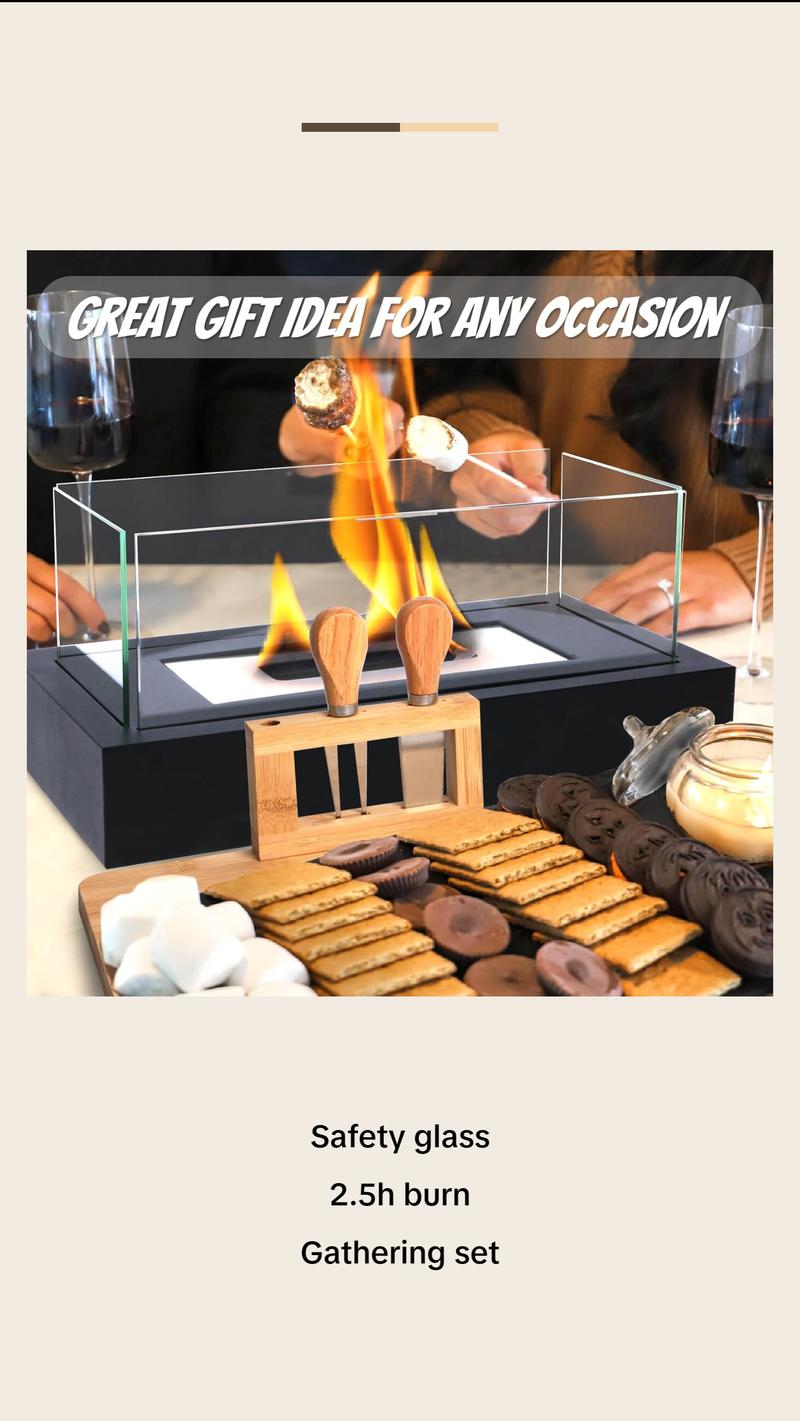 Tabletop Fire Pit with Charcuterie Boards - Smores Maker Kit Indoor & Outdoor, #FallFreshness, Engagement Gifts for Couples, Gifts Ideals for Wedding, Housewarming, White Elephant, Bridal Showers, Christmas Gift#TikTokShopHolidayHaul
