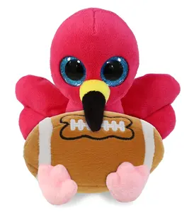 BIG EYE PLUSH - FLAMINGO WITH FOOTBALL PLUSH