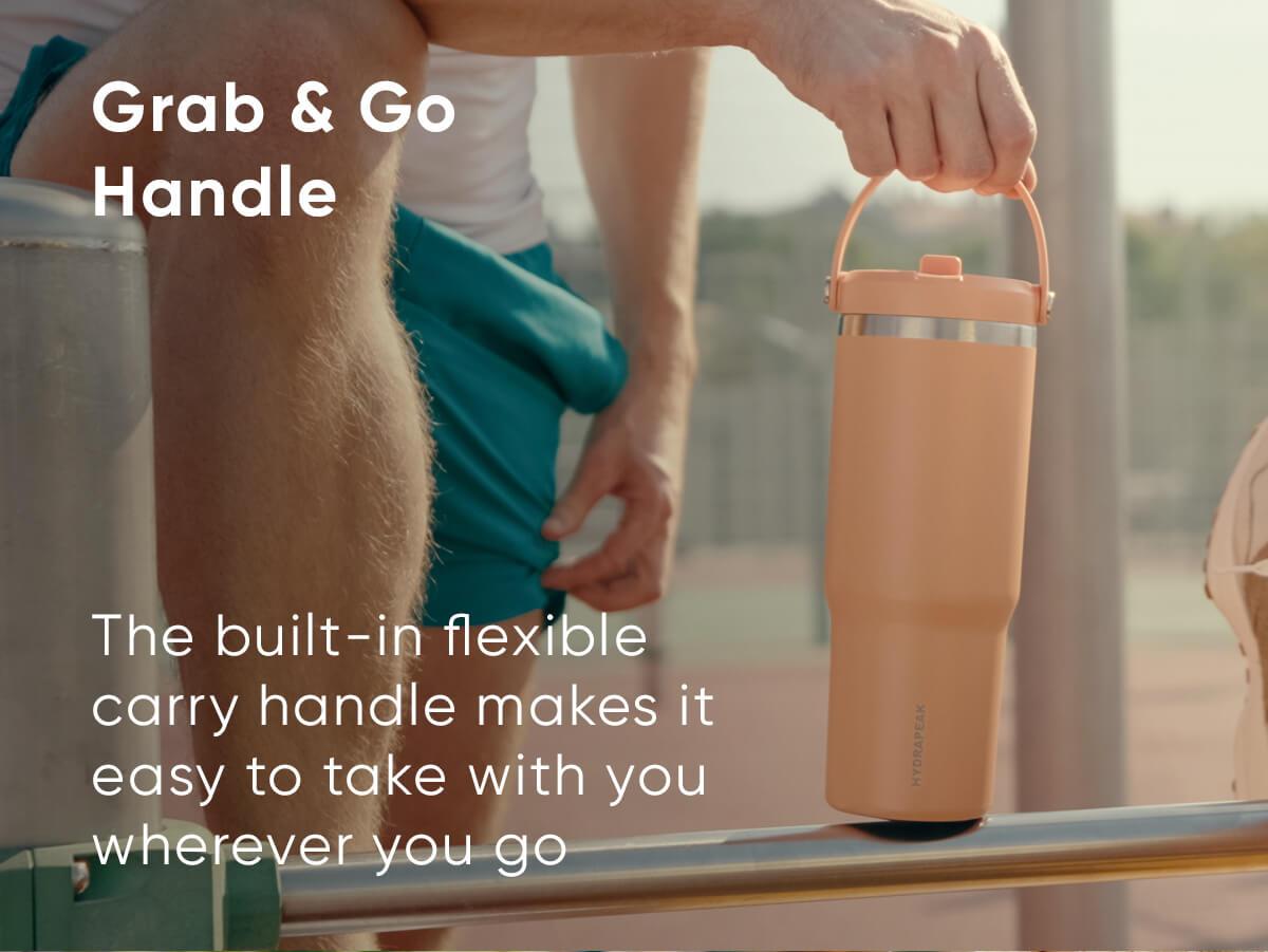 Hydrapeak Nomad 32oz Tumbler with Handle & Flip Straw, Leakproof Water Bottle, Fits In Cup Holder, Bottles Keep Cold For 24 Hours, Rubber Base, Portable Drinkware Gift for Women & Men Drinkware Flasks