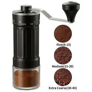 【AREL】Manual Coffee Grinder, 40 External Grind Settings, 30g Capacity Hand-Crank Bean Mill, Compact Conical Burr Grinder for Espresso, Pour Over & French Press, Ideal for Travel, Camping & Office