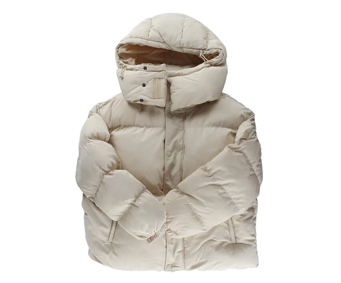 FILA Fundamentals Super Puffer Down Jacket - Unisex Longsleeves Hooded Warm Modest Outerwear, Plain Casual Menswear (No Excessive Ornateness)