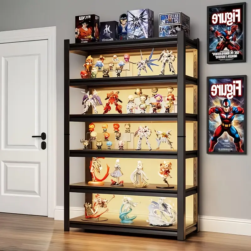 6-Tier Heavy Duty Steel Rectangle Adjustable Shelf Rack, Multi-Functional Display Riser, 2000 lbs Capacity, All-Metal Freestanding Organizer, Painted Ends, Pre-Assembled for Garage Organization, Closet Storage (Glassware, Sculptures), Collector Display