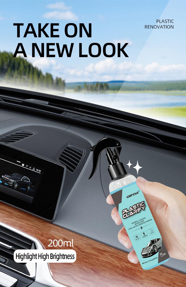 QIFOR Waterless Spray Wax: Ultimate Protection for Rubber and Plastic Surfaces Automotive Interior Detailer and Protector, Leather Cleaner, Quick Detailer, Car Care, Long-Lasting Protective Shine Ceramic Coating