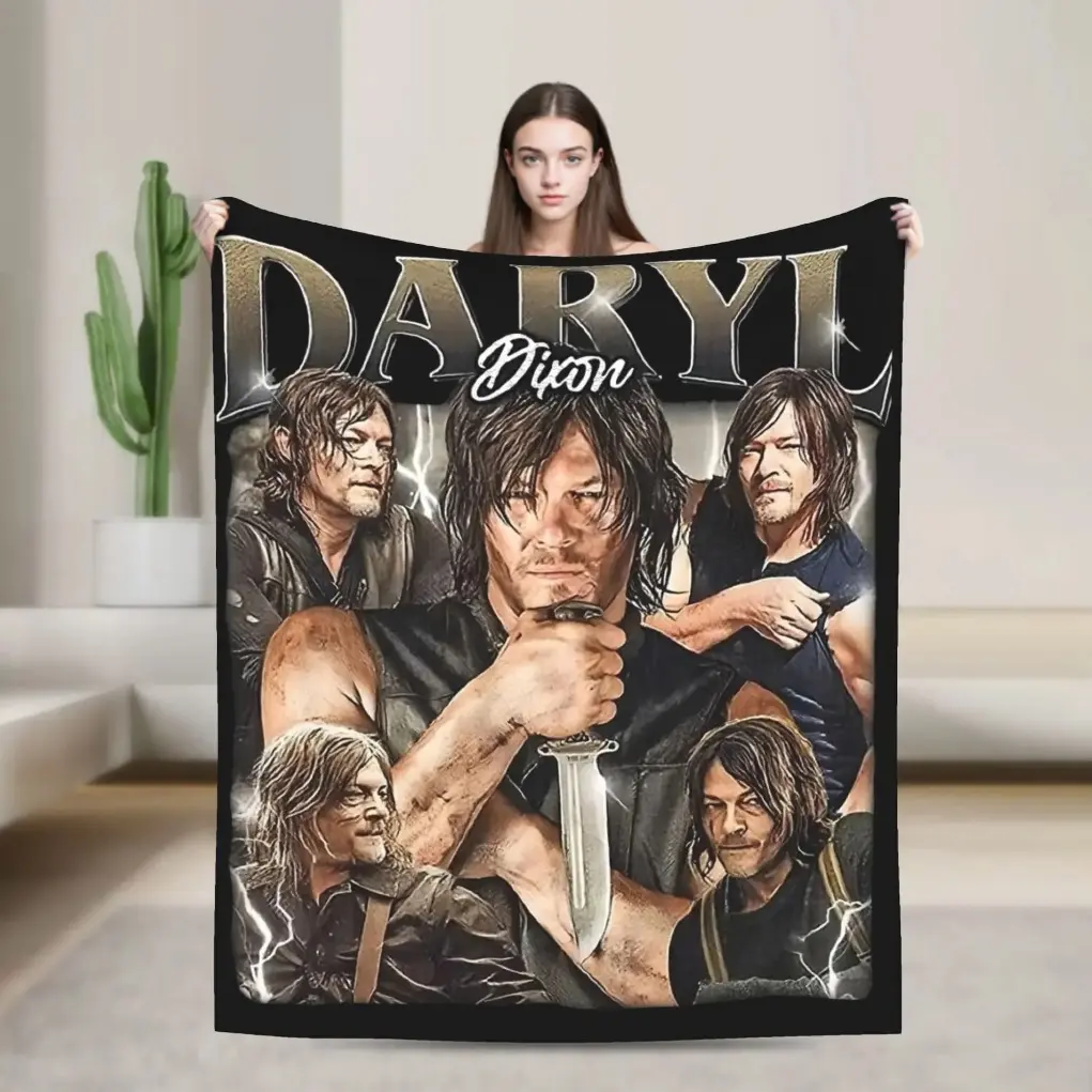Daryls Dixon The Walking Dead Blankets Flannel Autumn/Winter Super Warm Throw Blanket for Home Travel Bedding Throws  Lightweight, skin-friendly, soft and breathable