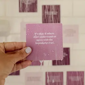 Shower Affirmation Boundaries Cards Waterproof Motivation for Your Daily Routine Inspiring Quotes for Personal Growth