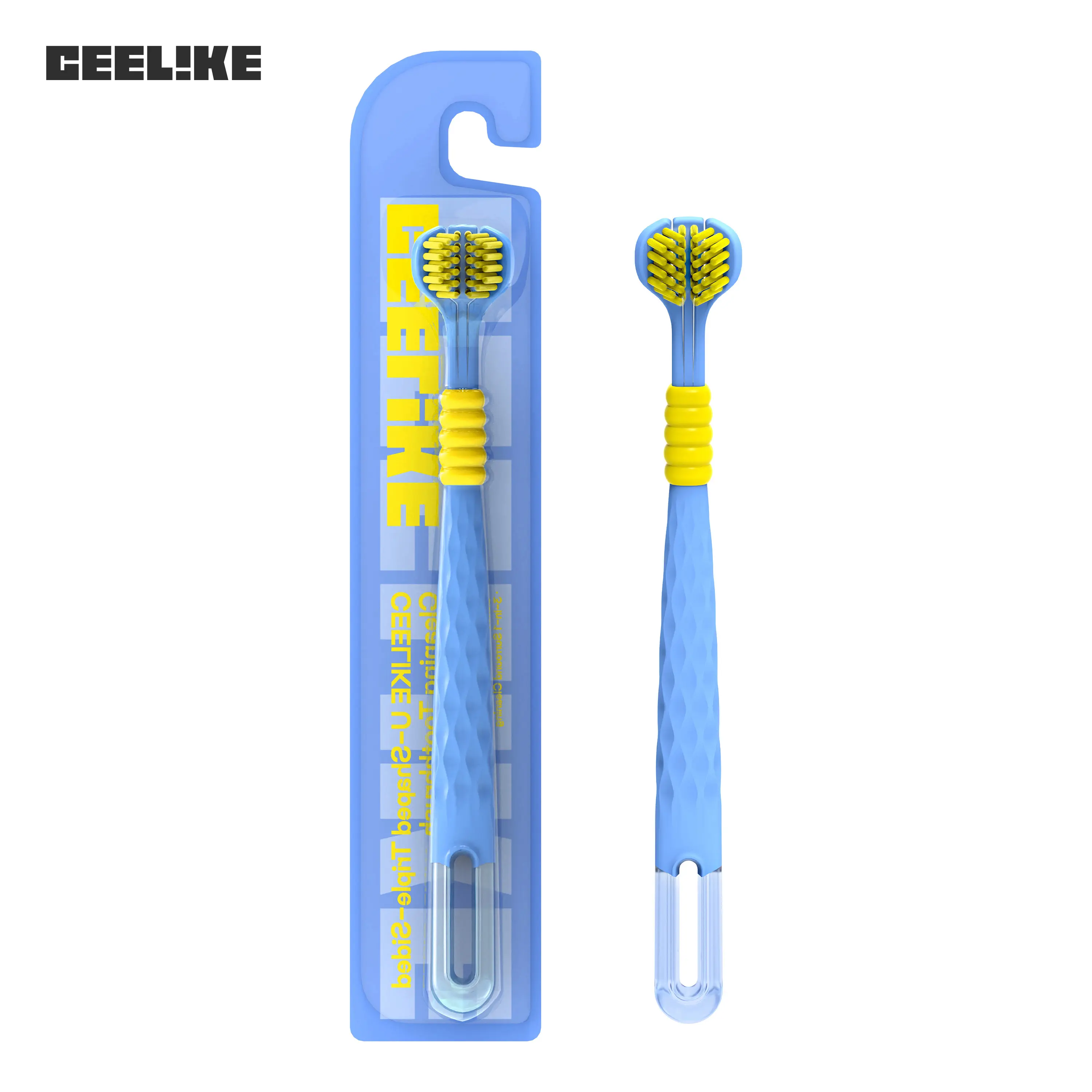 CEELIKE 3-Sided Toothbrush with Soft Bristles for Gentle Care & Travel-Friendly Design for Comprehensive Teeth and Gum Cleaning