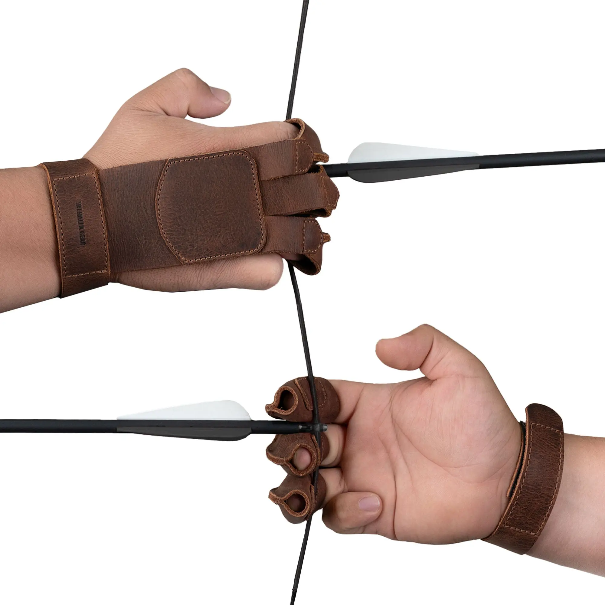 Rustic Three-Finger Archery Shooting Glove