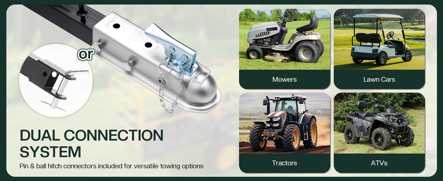 AMERLIFE Garden Utility Trailer, 500/1500/1800Lbs 12/20/25 Cu.Ft ATV UTV Trailer Tow Behind Dump Cart with Removable Sides, Rear Hitch & Convenient Handle, Outdoor Lawn Mower Cart for Tractor