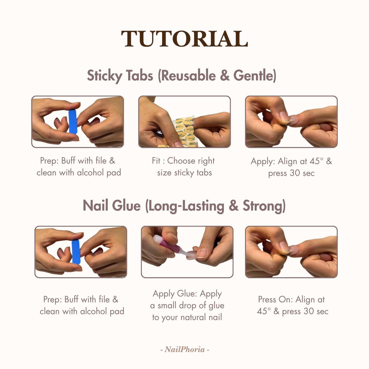 NailPhoria SWEET ESCAPE Collection - Handmade Press-On Nails | Reusable, Salon-Quality, Long-Lasting, Glossy Design